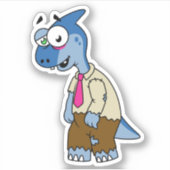 Ein Cartoon Parasaurolophus, der als Zombie verkle Aufkleber (Vorderseite)
