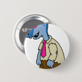 Ein Cartoon Parasaurolophus, der als Zombie verkle Button (Vorne & Hinten)
