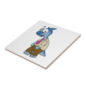 Ein Cartoon Parasaurolophus, der als Zombie verkle Fliese (Seite)