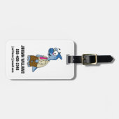 Ein Cartoon Parasaurolophus, der als Zombie verkle Gepäckanhänger (Vorderseite horizontal)