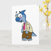 Ein Cartoon Parasaurolophus, der als Zombie verkle Karte (Gelbe Blume)