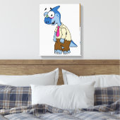 Ein Cartoon Parasaurolophus, der als Zombie verkle Leinwanddruck (Insitu (Schlafzimmer))
