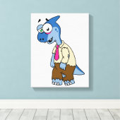 Ein Cartoon Parasaurolophus, der als Zombie verkle Leinwanddruck (Insitu (Holzboden))