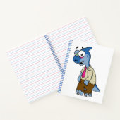 Ein Cartoon Parasaurolophus, der als Zombie verkle Notizblock (Innenseite)