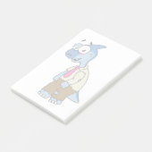 Ein Cartoon Parasaurolophus, der als Zombie verkle Post-it Klebezettel (angewinkelt)