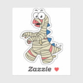 Ein Cartoon Stegosaurus verkleidete sich als Mama. Aufkleber (Blatt)