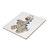 Ein Cartoon Stegosaurus verkleidete sich als Mama. Fliese (Seite)