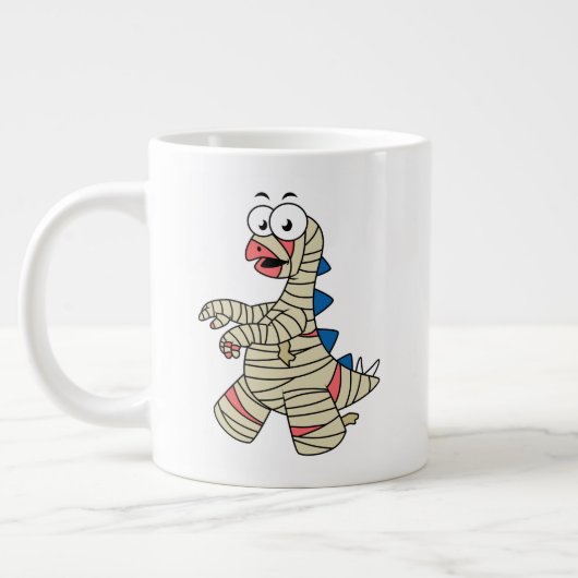 Ein Cartoon Stegosaurus verkleidete sich als Mama. Jumbo-Tasse (Links)