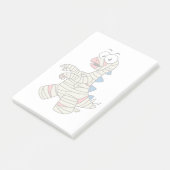 Ein Cartoon Stegosaurus verkleidete sich als Mama. Post-it Klebezettel (angewinkelt)