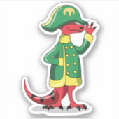 Ein Cartoon Tyrannosaur Rex verkleidet als Napoleo Aufkleber (Vorderseite)
