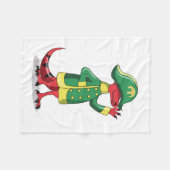 Ein Cartoon Tyrannosaur Rex verkleidet als Napoleo Fleecedecke (Vorderseite (Horizontal))
