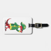 Ein Cartoon Tyrannosaur Rex verkleidet als Napoleo Gepäckanhänger (Vorderseite horizontal)