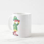 Ein Cartoon Tyrannosaur Rex verkleidet als Napoleo Kaffeetasse (Vorderseite Links)