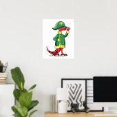 Ein Cartoon Tyrannosaur Rex verkleidet als Napoleo Poster (Heimbüro)