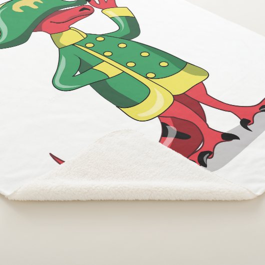 Ein Cartoon Tyrannosaur Rex verkleidet als Napoleo Sherpadecke (3/4)