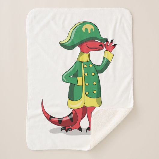 Ein Cartoon Tyrannosaur Rex verkleidet als Napoleo Sherpadecke (Vorderseite)