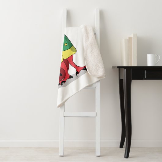 Ein Cartoon Tyrannosaur Rex verkleidet als Napoleo Sherpadecke (Beispiel)