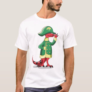 Ein Cartoon Tyrannosaur Rex verkleidet als Napoleo T-Shirt