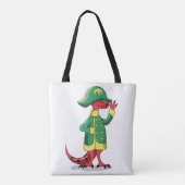 Ein Cartoon Tyrannosaur Rex verkleidet als Napoleo Tasche (Rückseite)