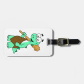 Ein Cartoon Tyrannosaurus Rex Caveman. Gepäckanhänger (Vorderseite horizontal)