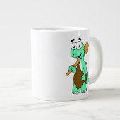 Ein Cartoon Tyrannosaurus Rex Caveman. Jumbo-Tasse (Vorderseite Rechts)