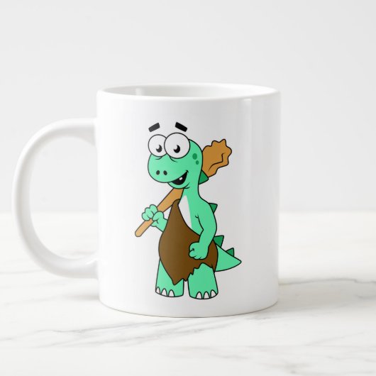 Ein Cartoon Tyrannosaurus Rex Caveman. Jumbo-Tasse (Links)