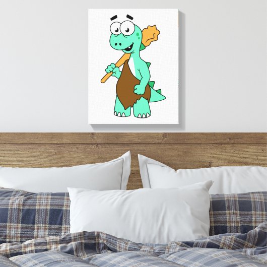 Ein Cartoon Tyrannosaurus Rex Caveman. Leinwanddruck (Insitu (Schlafzimmer))
