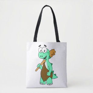 Ein Cartoon Tyrannosaurus Rex Caveman. Tasche