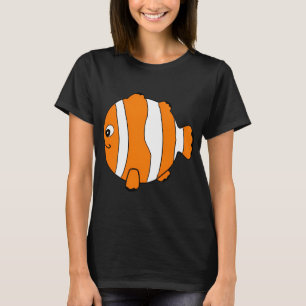 Ein cartoonartiger runder Clownfisch im Kugli-Stil T-Shirt