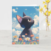 Ein Cat-Wiadow-Mystery Karte (Gelbe Blume)