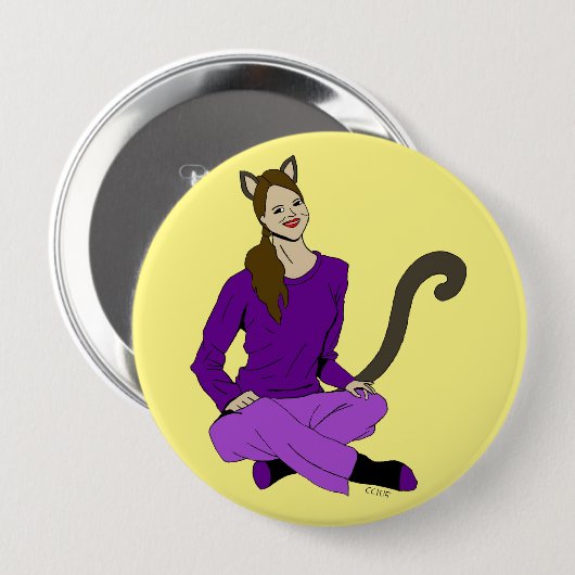 ein Catgirl Button (Vorne & Hinten)