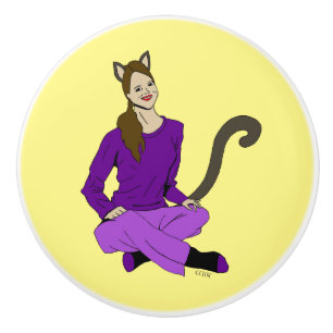 ein Catgirl Keramikknauf