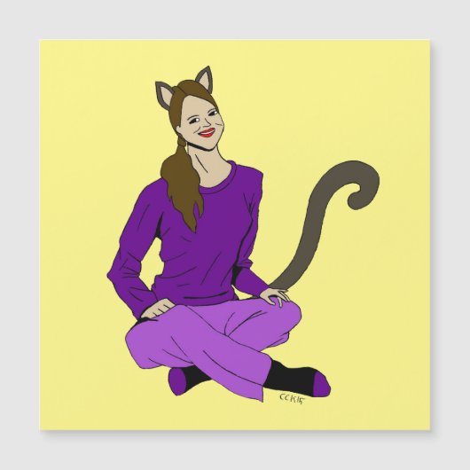 ein Catgirl Magnetkarte (Vorderseite)