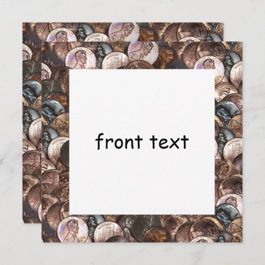 Ein Cent Penny spendet Hintergrund Einladung (Vorne/Hinten)