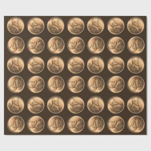 Ein Cent prägt Packpapier (Flach)