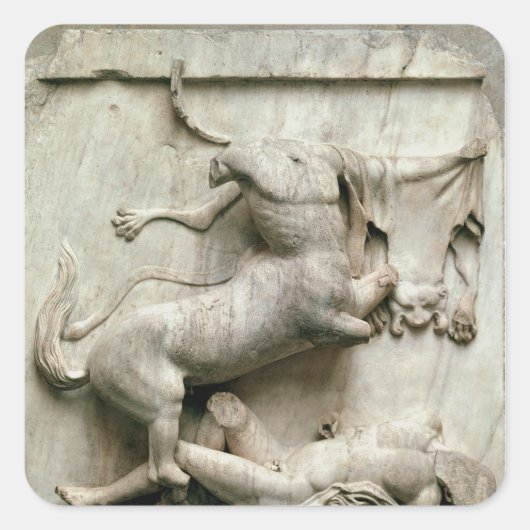Ein Centaur, der über einen Lapith triumphiert Quadratischer Aufkleber (Vorderseite)