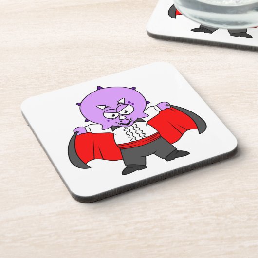 Ein Ceratops Dinosaurier verkleidete sich als Graf Getränkeuntersetzer (Linke Seite)