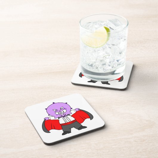 Ein Ceratops Dinosaurier verkleidete sich als Graf Getränkeuntersetzer (Rechte Seite)