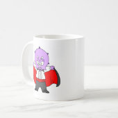 Ein Ceratops Dinosaurier verkleidete sich als Graf Kaffeetasse (Vorderseite Links)