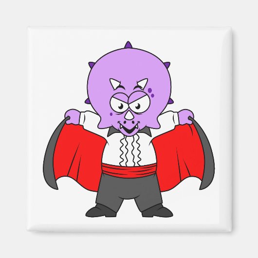 Ein Ceratops Dinosaurier verkleidete sich als Graf Magnet (Vorne)