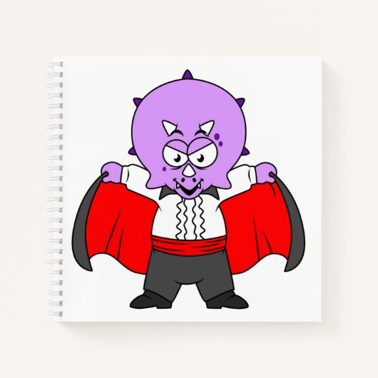 Ein Ceratops Dinosaurier verkleidete sich als Graf Notizblock (Vorderseite)