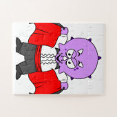 Ein Ceratops Dinosaurier verkleidete sich als Graf Puzzle (Horizontal)