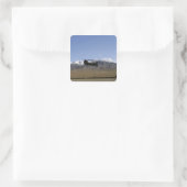 Ein CH-47 Chinook startet Quadratischer Aufkleber (Tasche)