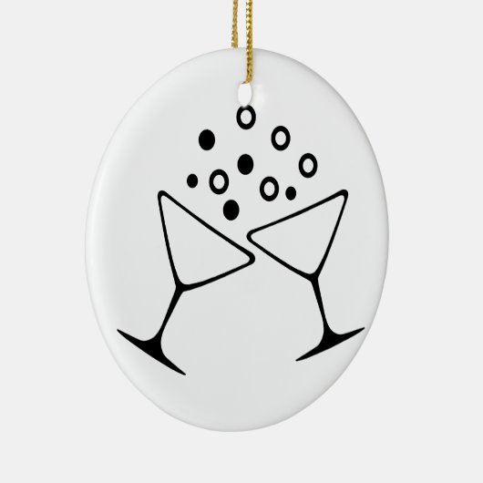 Ein Champagne-Toast Keramik Ornament (Rechts)