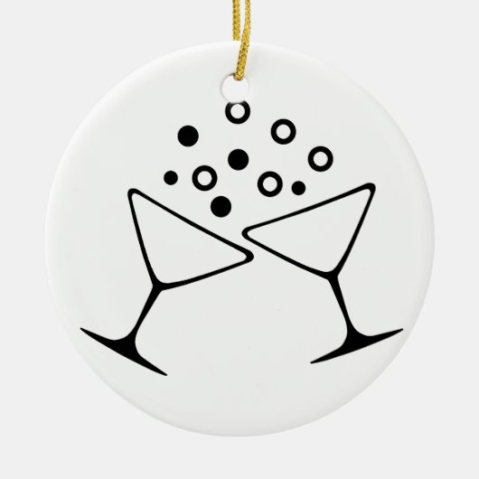 Ein Champagne-Toast Keramik Ornament (Vorne)