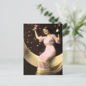 Ein Champagnertoast auf dem Mond Postkarte (Stehend Vorderseite)