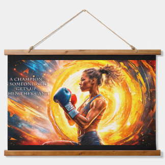 Ein Champion Inspirational Wandteppich Mit Holzrahmen
