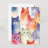 Ein Chaos bei Katzen Postkarte (Vorne/Hinten)