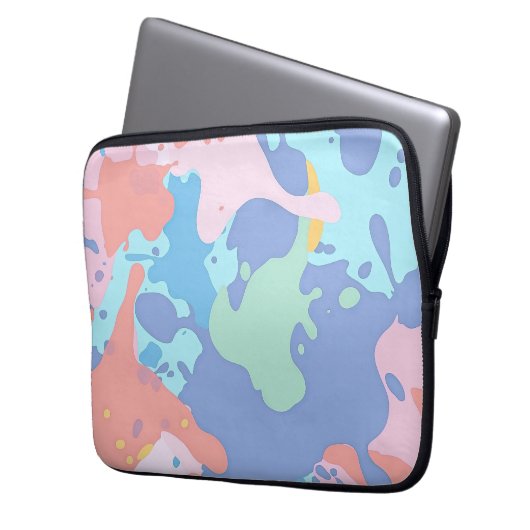 Ein chaotisches Farbmuster Laptopschutzhülle (Vorderseite Links)