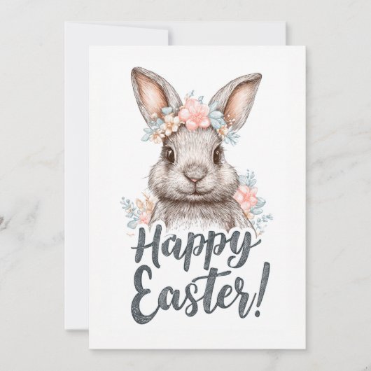 Ein charmanter bemalter Osterhase Feiertagskarte (Vorderseite)